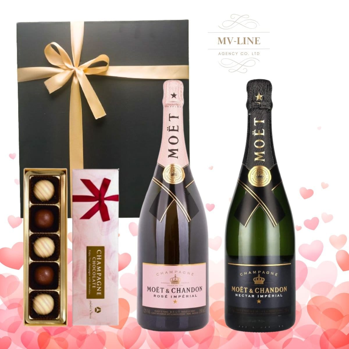 ホワイトデー限定」] シャンパン2本（白とロゼの飲み比べ）選べる