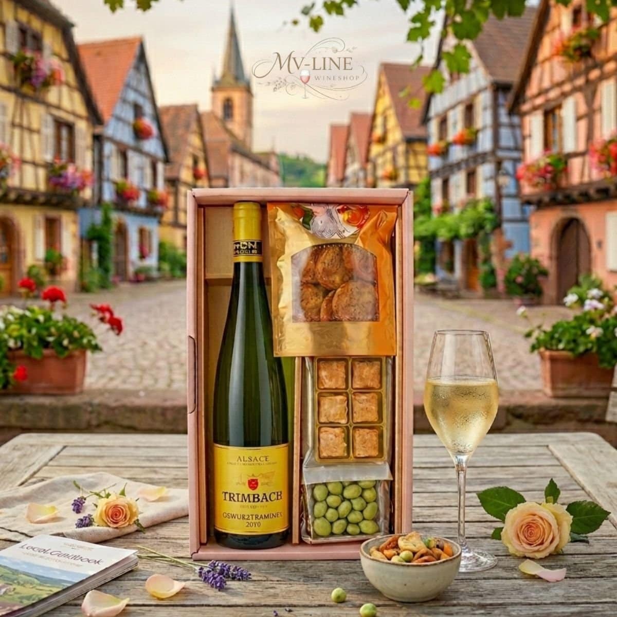 贈物「フランス・アルザスワイン」白ワイン1本とおつまみ付きギフト 送料無料