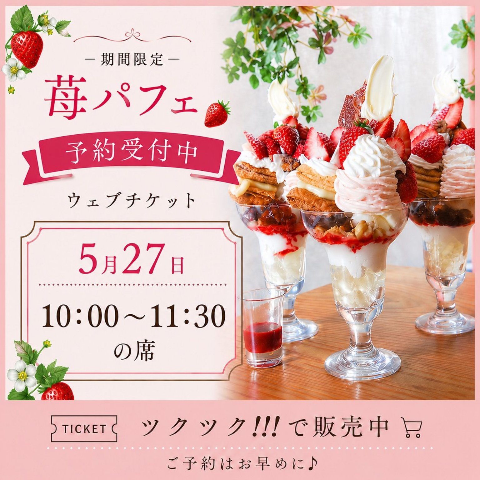 5/27お席確保用　現地払い専用ウェブチケット　10時〜11時30分の席