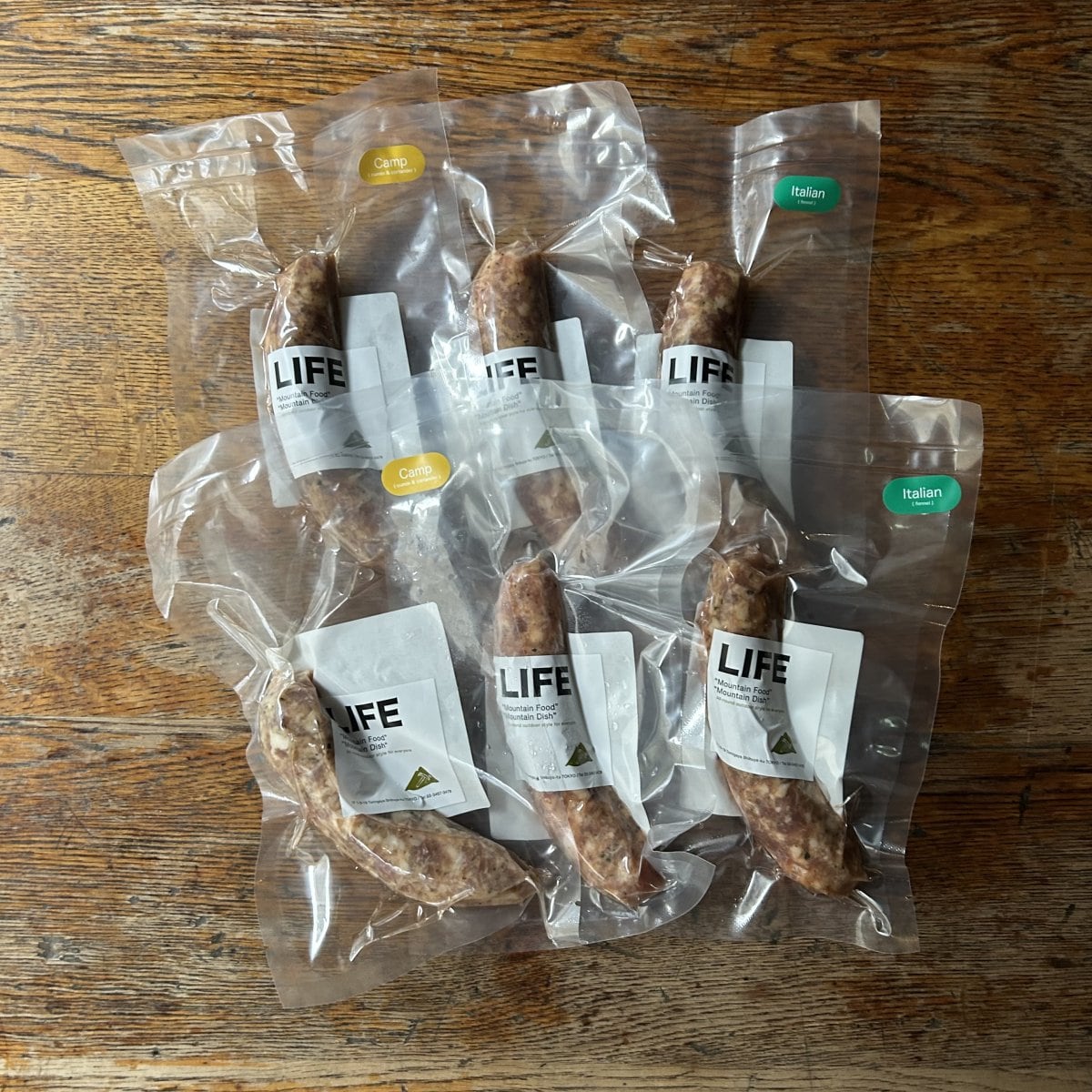 オリジナルソーセージ６本セット  3種類の味・お得なセット100g×6本セット（ノーマル/イタリアン/カルダモン）