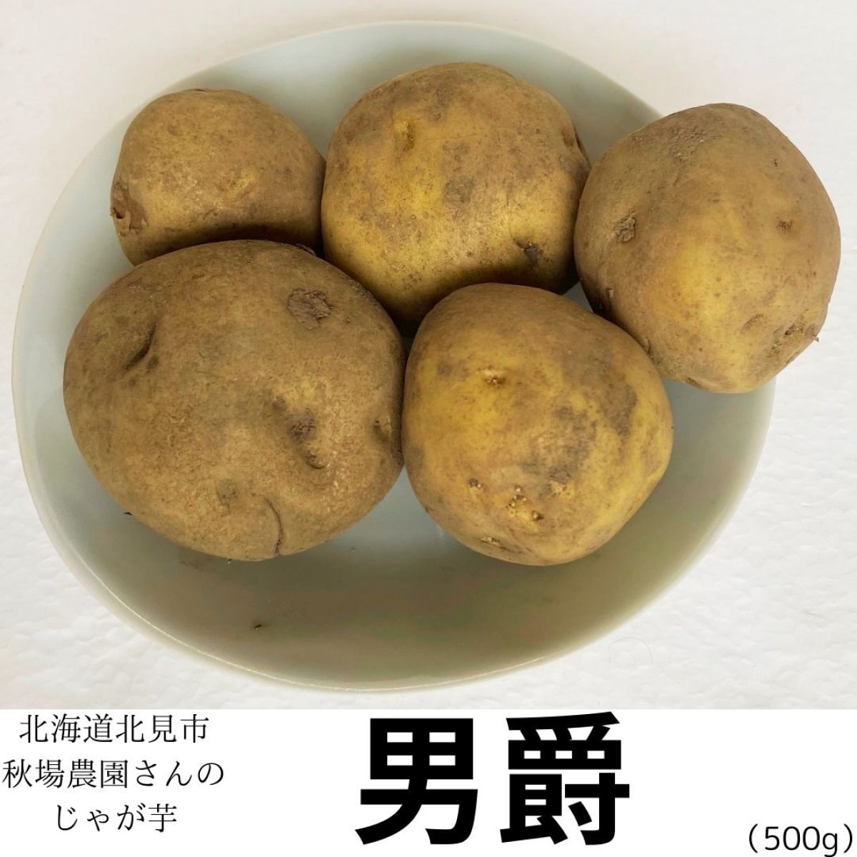 【北海道北見市・秋場農園】じゃがいも「男爵」　500g【無肥料自然栽培】