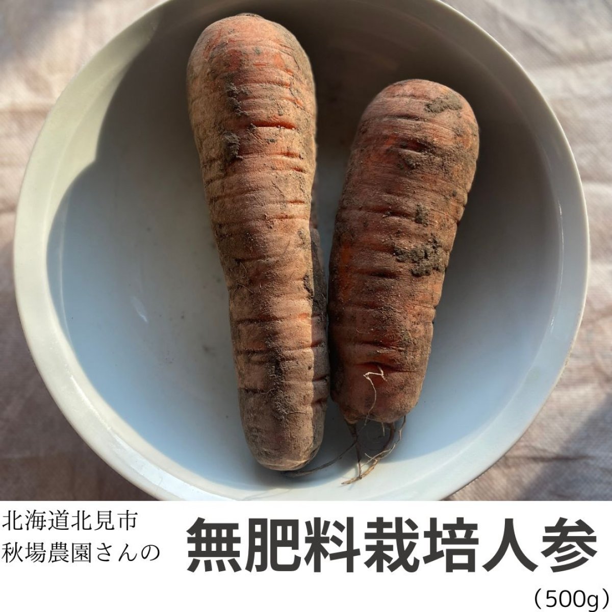 【北海道北見市・秋場農園】人参　500g【無肥料自然栽培】
