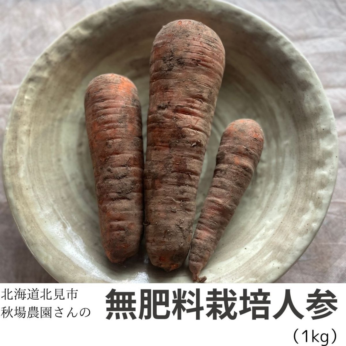 【北海道北見市・秋場農園】人参　1kg【無肥料自然栽培】