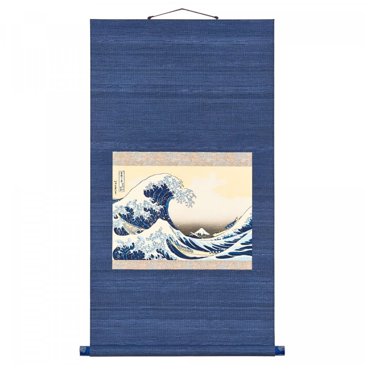 【鑑定書付・葛飾北斎・冨嶽三役軸作品】《神奈川沖浪裏》冨嶽三十六景｜桐箱入り｜鑑定済証明書・解説書付き（国際北斎学会発行）