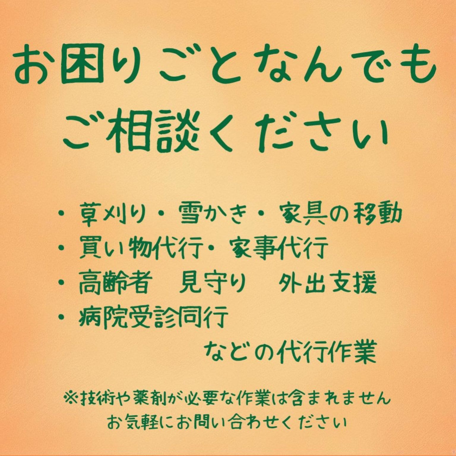 お困りごとなんでも代行　1時間チケット