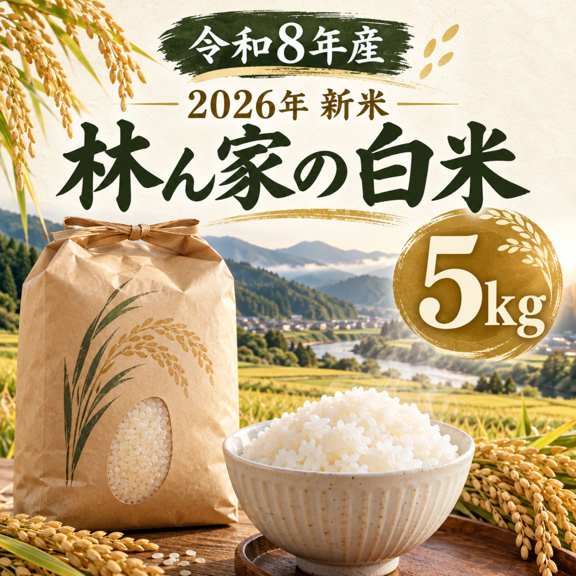2026年米無農薬（ヒノヒカリ）熊本県人吉産【白米】 5kg|huukyan