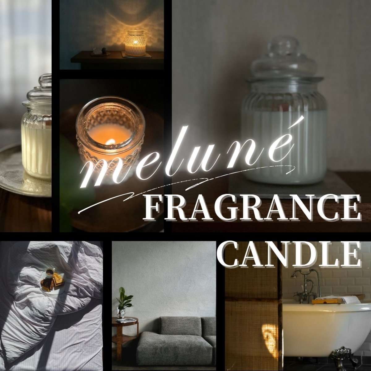 FRAGRANCE CANDLE  ―meluné―｜フレグランスキャンドル｜癒やしのひととき｜香りと火を楽しめる｜至極のリラックス空間｜moon in the blue hour