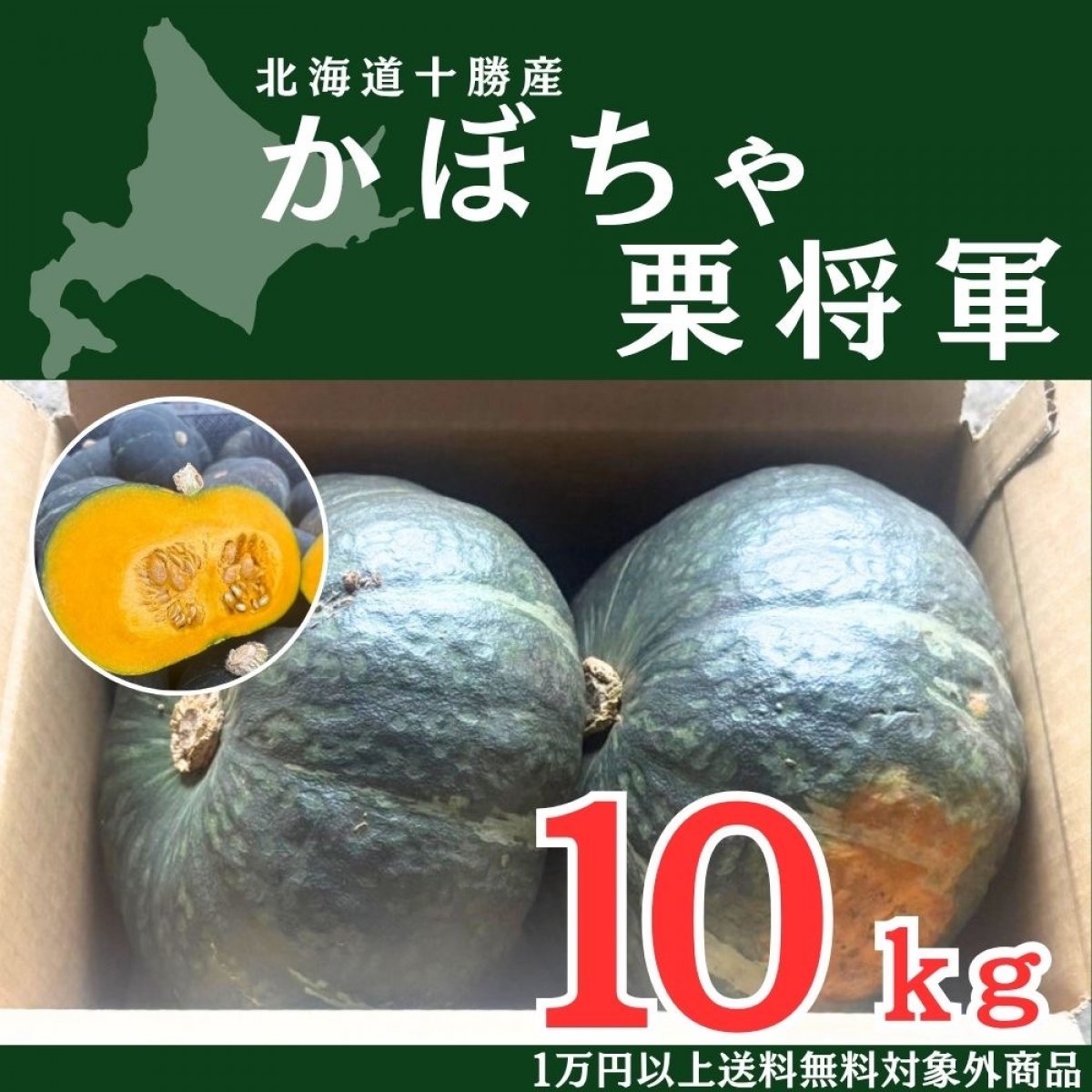 草森ファームの かぼちゃ（栗将軍）セット　10キロ　｜北海道十勝産｜１万円以上送料無料対象外商品