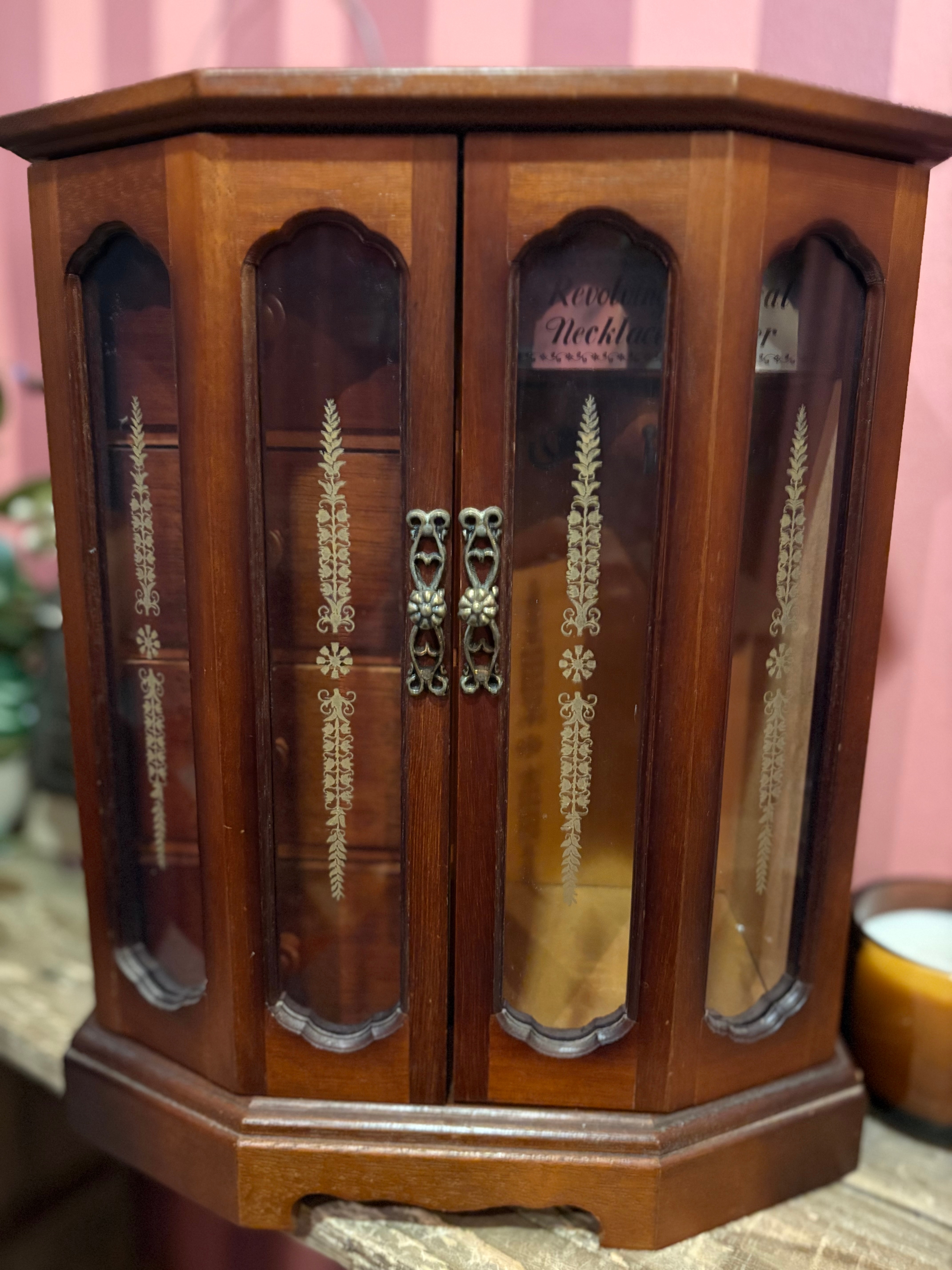 昭和レトロ 木製ジュエリーボックスオルゴー ル付き