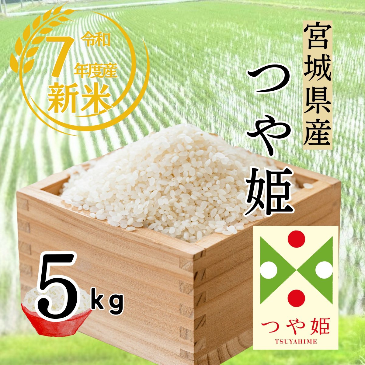 令和7年度 新米5kg  宮城県産つや姫 一等米 (白米または玄米) | 送料込み
