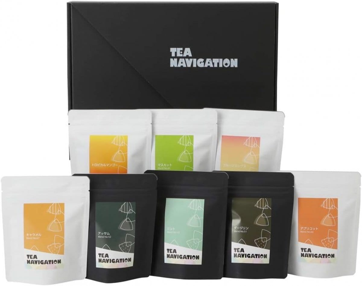 TEA NAVIGATION 紅茶 ギフト ティーバッグ パーティーセット ダージリン・アッサム・ミント・アプリコット・マスカット・キャラメル・フルーツミックス・トロピカルマンゴー 各7包×8袋入 ギフト包装済