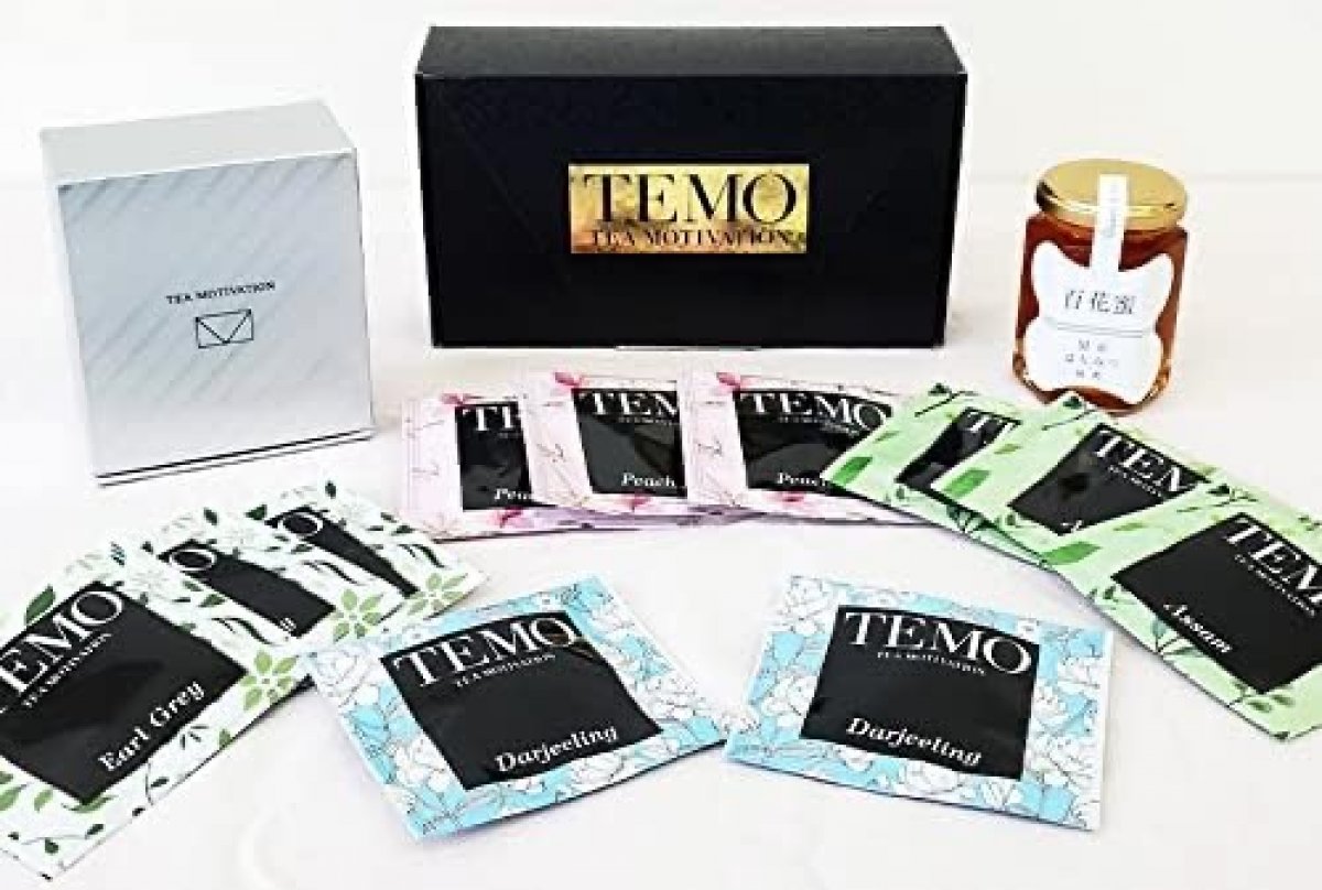 TEA MOTIVATION PREMIUM 紅茶 ギフト ティーバッグ 4種アソート11包入 国産はちみつセット アールグレイ ダージリン アッサム ももりんご ギフト包装・手提袋付 ホワイトデー 母の日