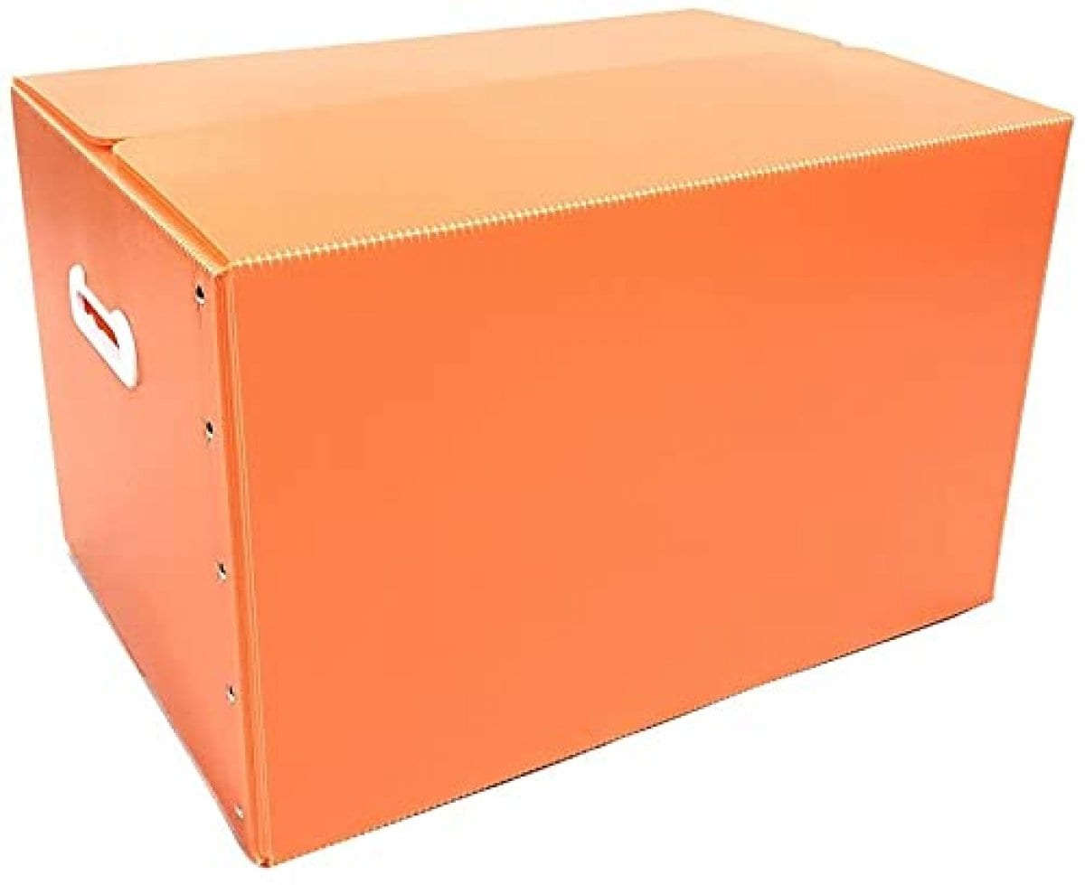 だんぼーる本舗 折りたたみ式 プラダン 収納BOX １枚セット オレンジ 53×38×33cm 【書類整理・収納ボックス・収納・書類・衣類】