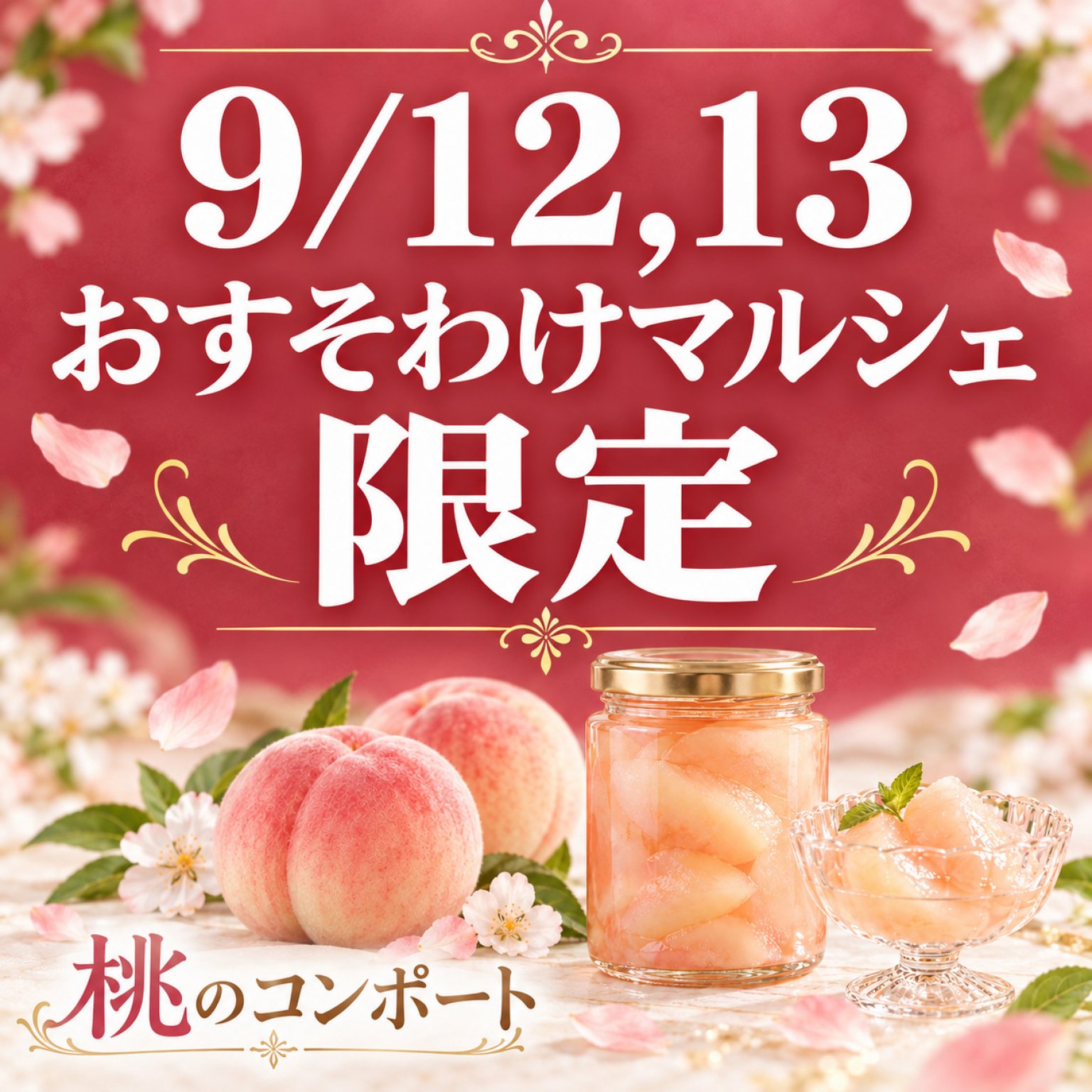 おすまる限定　【1瓶】とろける桃のごほうびコンポート320g｜今井農園（瓶入り）