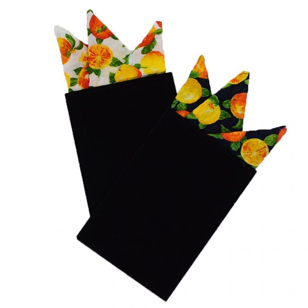 簡易ポケットチーフ パスチーフ 挿すだけ完了 スリーピークス型 コットン みかん 【暮らすぱいす】