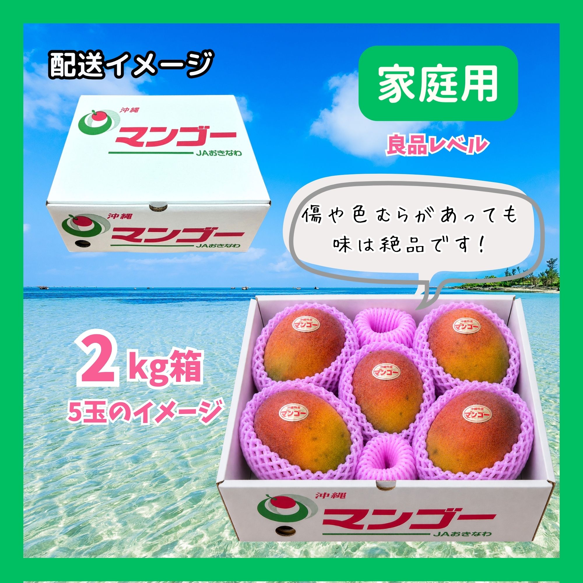 予約販売｜家庭用2kg(4〜5玉)】沖縄本部町産完熟マンゴー｜2026年7月