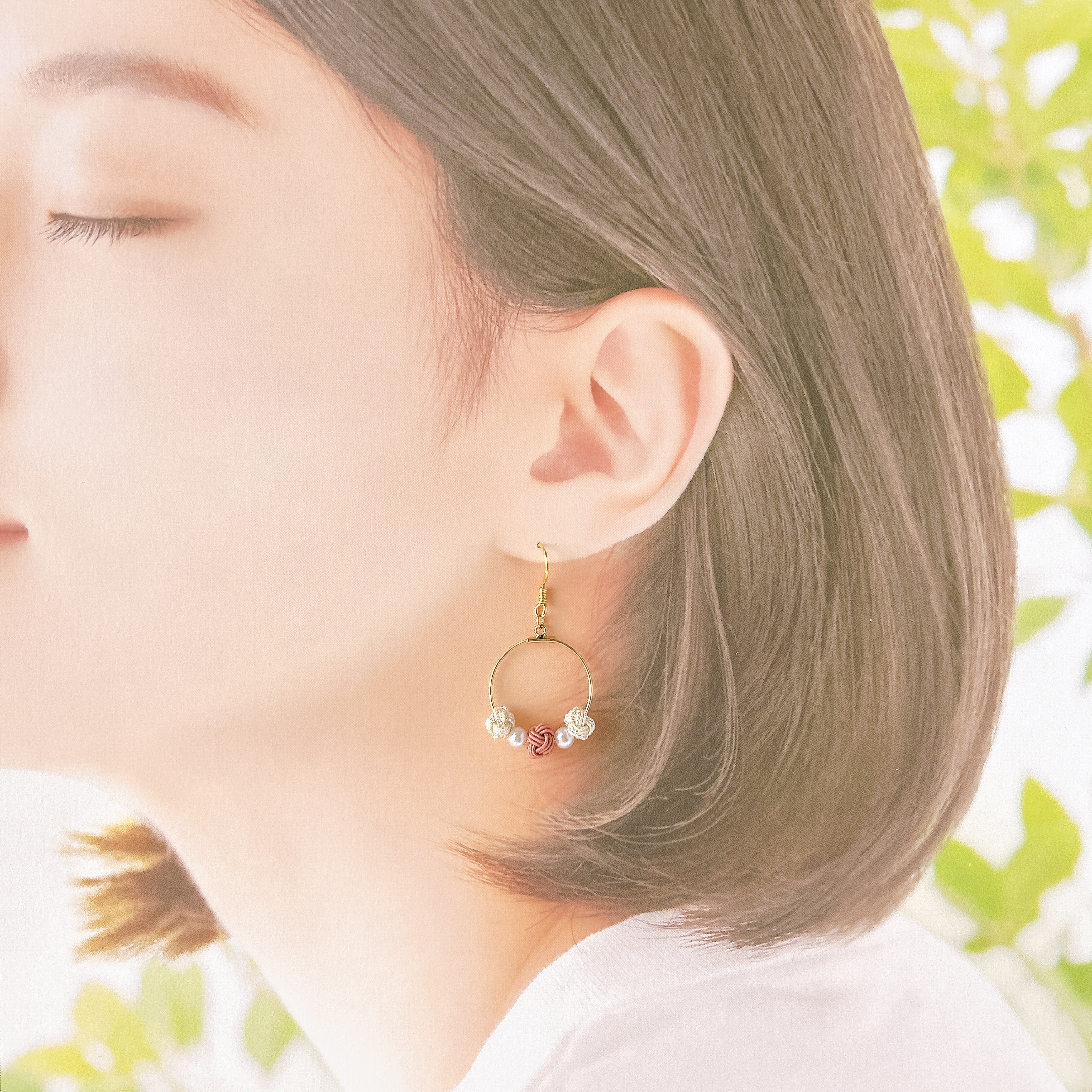 水引ピアス 水引イヤリング 伝統工芸 金属アレルギー対応 フックピアス