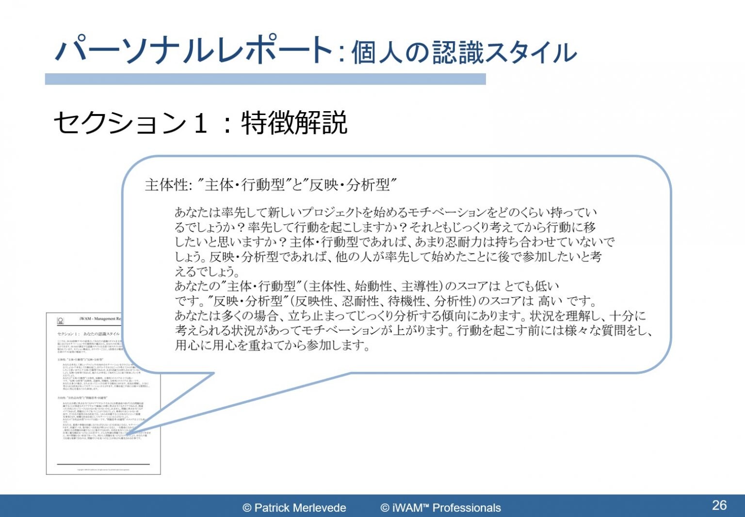 iWAM診断テスト(パーソナルレポート)