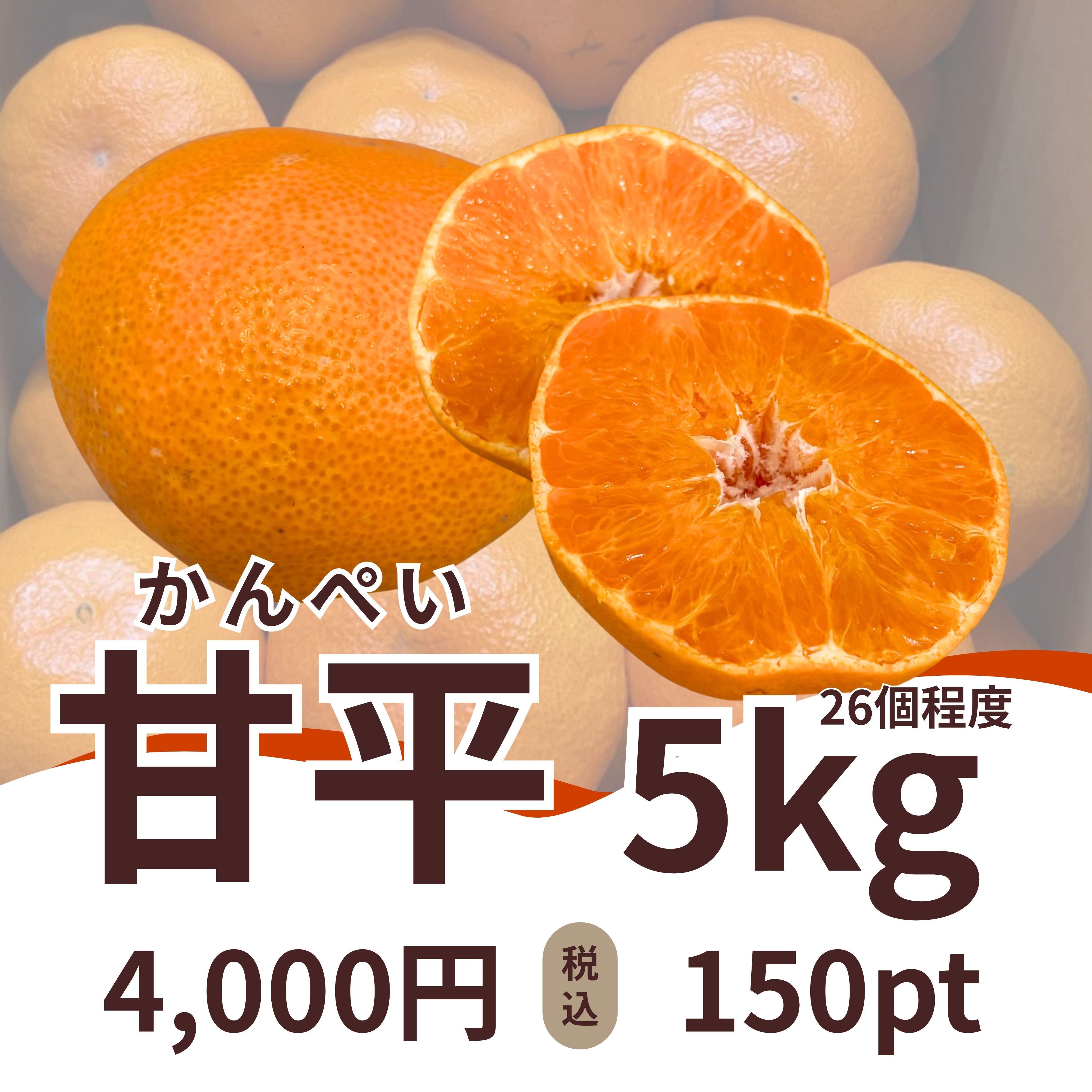 銀行振込のみ】愛媛県産 甘平 5kg（Lサイズ約26個入）