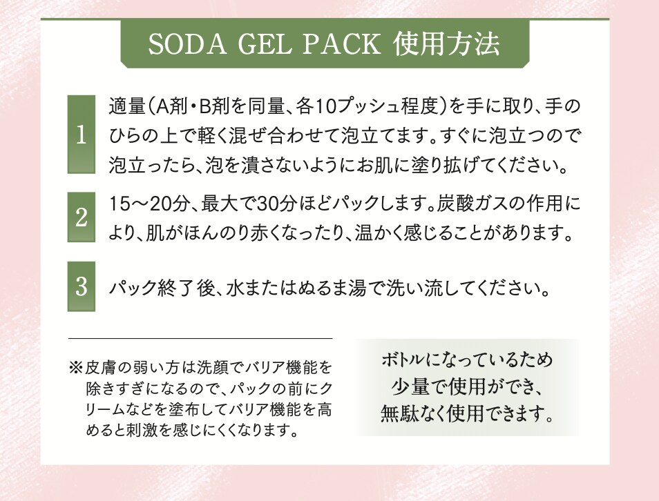 炭酸パック SODA Gel Pack 【A剤、B剤各80g】約15回分(お家エステ