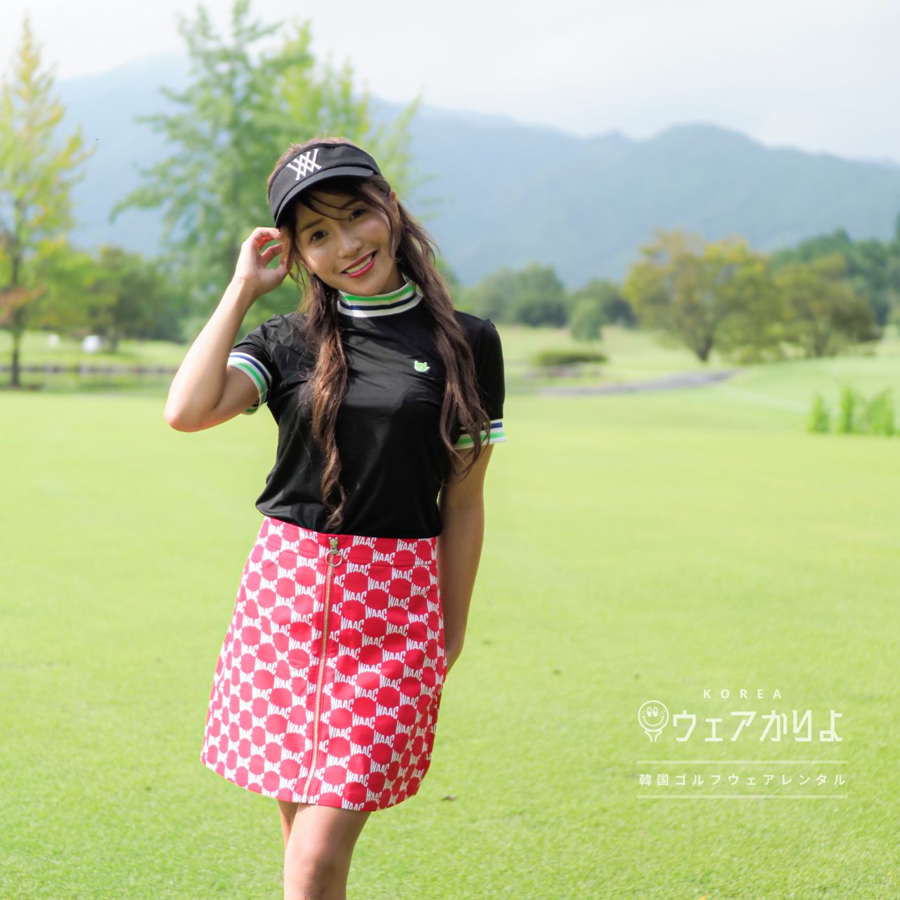 WAAC ワック ハイウエストAラインキュロットスカート レッド 2サイズ