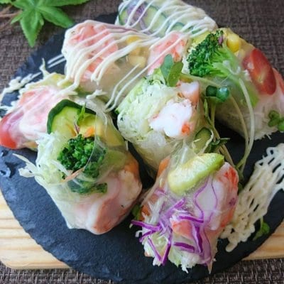 (85)海老とアボカドの生春巻き【４切れ】