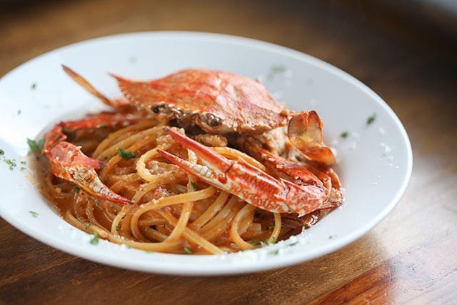 ワタリガニのトマトクリームソース/リングイネ