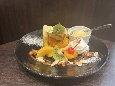 かぼちゃのプリンアラモード