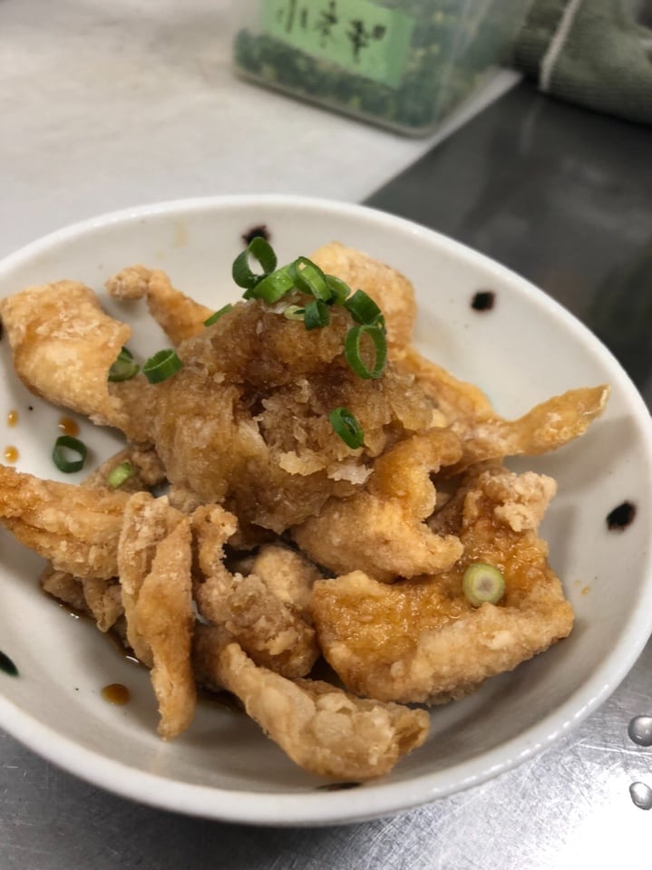 鶏皮の白しょう油ポン酢