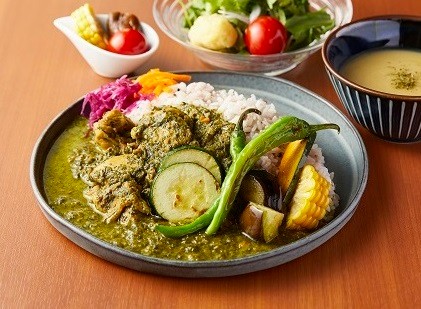 小松菜のスパイスカレーランチ
