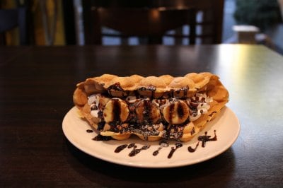 バナナチョコレートワッフル