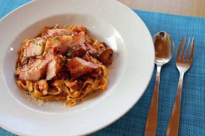 木こり風アラビアータソースパスタ