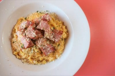 厚切りグリルベーコンのカルボナーラ