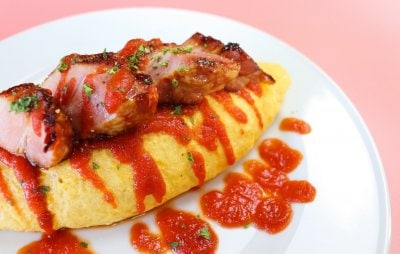 厚切りグリルベーコンケチャップオムライス