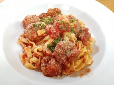 カリオストロ風ミートボールパスタ