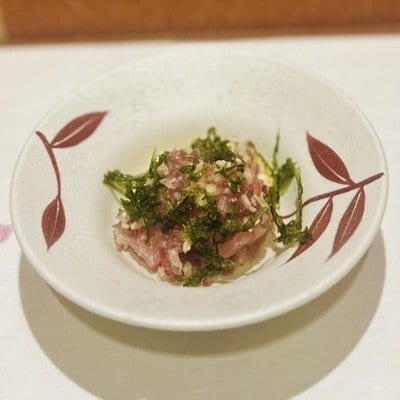 鮪の辛子醤油和え