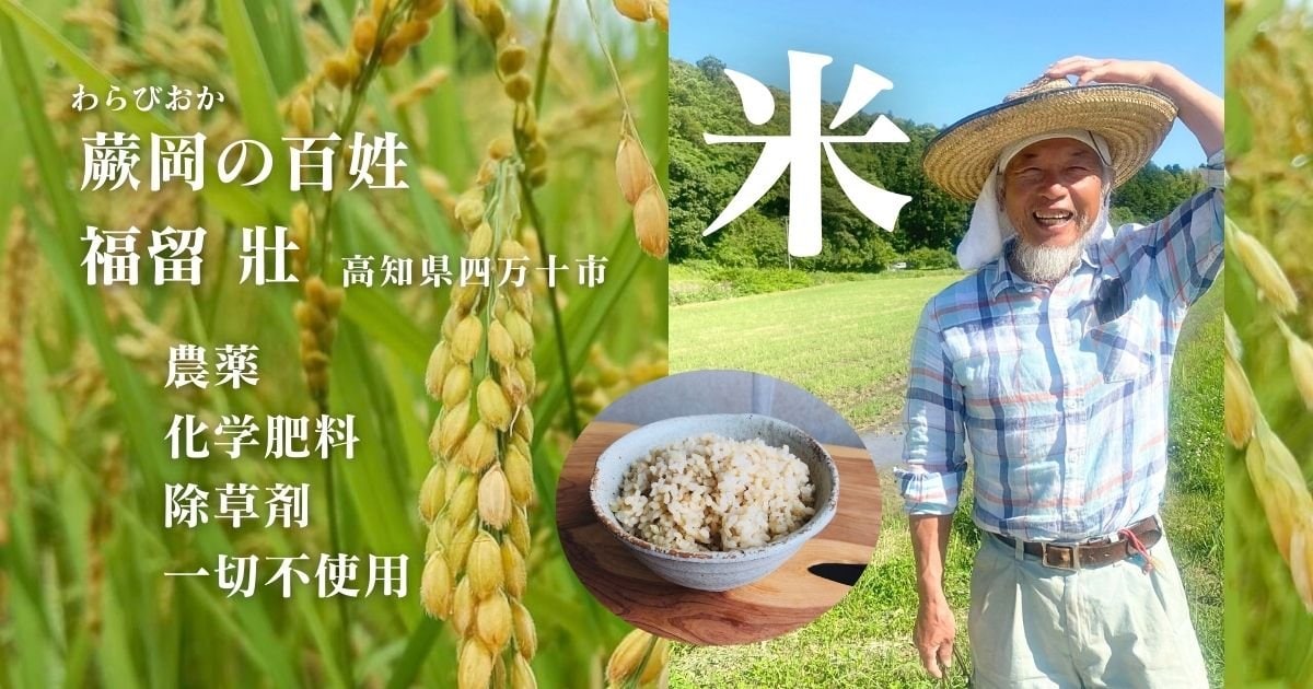 蕨岡の百姓｜高知県四万十市｜お米｜玄米｜農薬・化学肥料・除草剤不