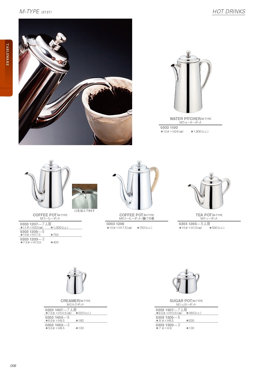 ユキワ M型コーヒーポット/ゴールド