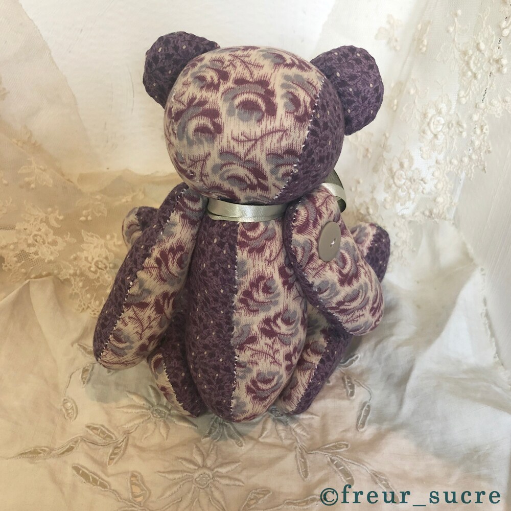 freur_sucre】手縫いテディベア「古くからの着物」