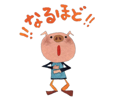 スタンプ_ブタ_TomotakaOkanoおかのともたか_北欧風イラスト_さいたま市画家