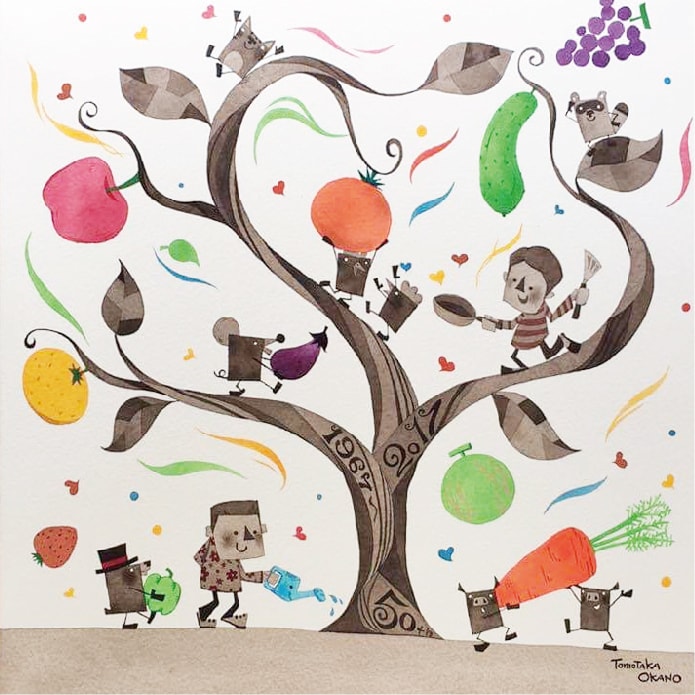 不思議な実のなる木_北欧風イラスト_オーダーメイド