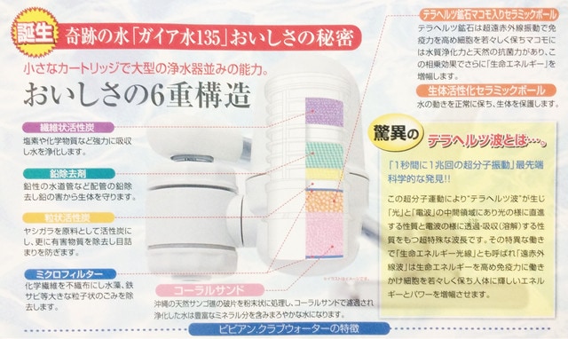 ガイアの水135【蛇口直結型浄水器（テラヘルツ鉱石入り専用