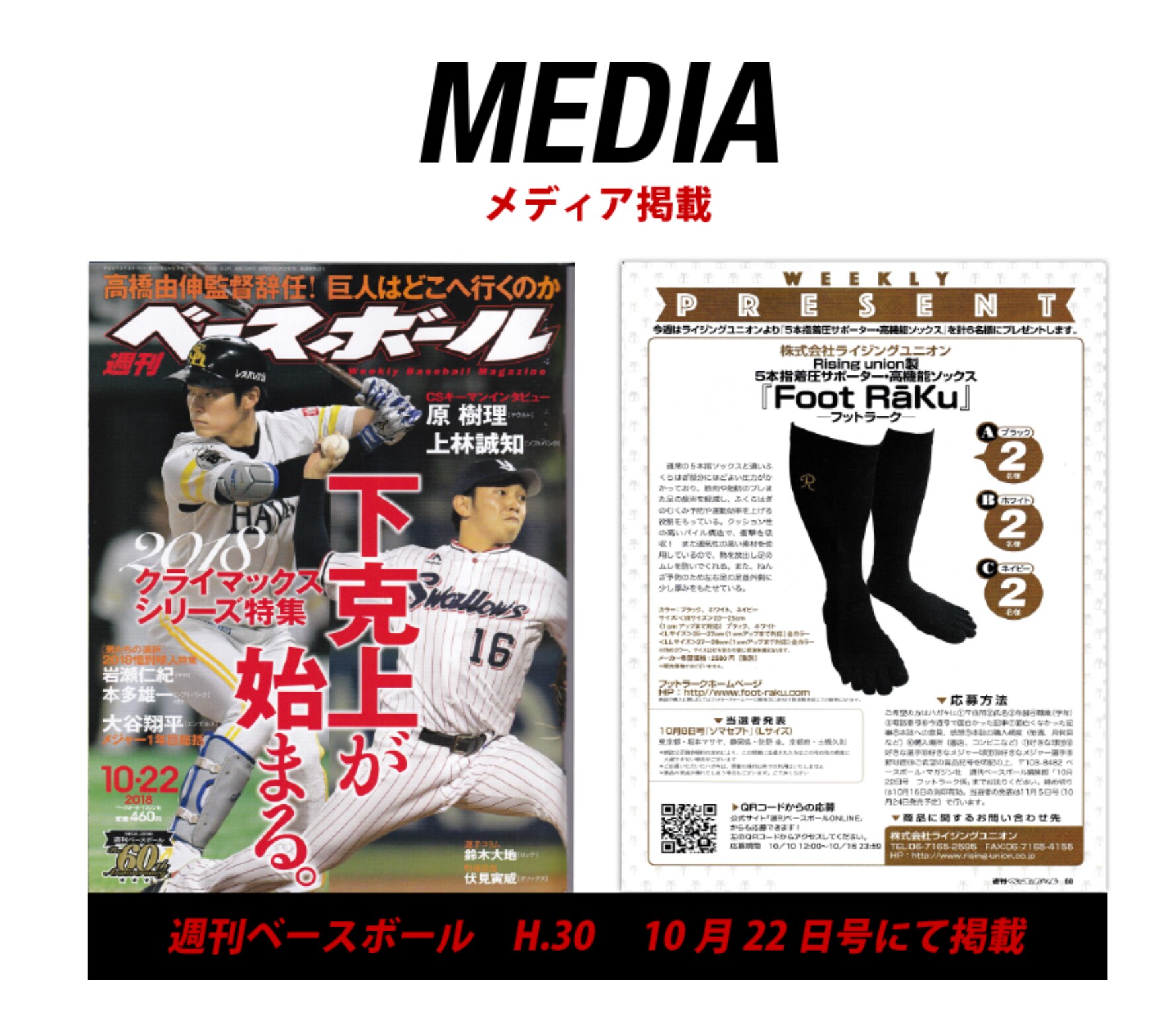 送料無料】フットラーク 5本指高機能サポーター 野球ソックス5本指