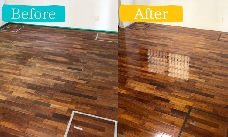 沖縄県のプチリフォームなら 超耐久フロアコーティング・水廻りコーティング専門店 クリーンガード　UV硬化フロアコーティング（油性光沢強め）　