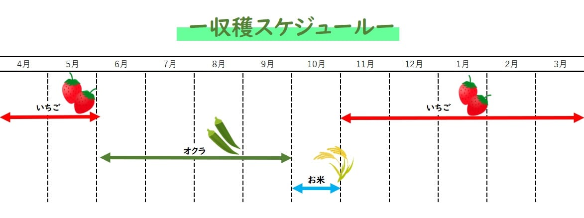 ファーマー大百笑_いちご･ねぎ･米