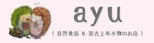 沖縄県宮古島にある自然食品と宮古上布小物の店「ayu」